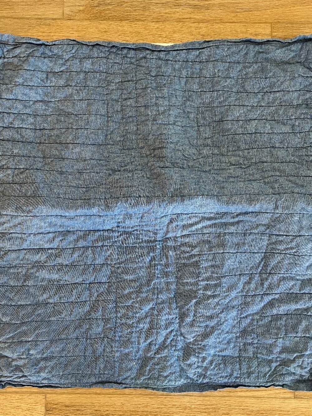 Vintage Ralph Lauren Quilted Euro Pillow Sham Blue Chambray 26x26
